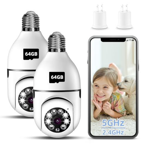 2023 Light Bulb Security Camera Review: 1080P Light Socket Pet Camera with Motion Detection & Night Vision (2Pack 5GHz&2.4GHz with 2x64GB SD Card) - Worth it?