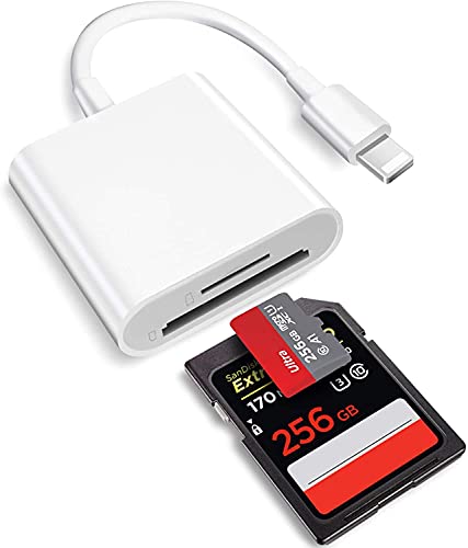 2023 Review: Lightning to SD Card Reader for iPhone - Apple MFi Certified Dual Slot Micro SD TF Trail Game Camera Memory Card Reader Adapter - Fast Photo and Video Transfer