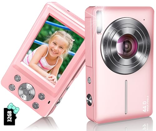 2024 Digital Camera Guide: Best 1080P 44MP Point and Shoot Camera for Kids with 16X Zoom, Anti-Shake - Perfect Gift for Boys, Girls, and Teens