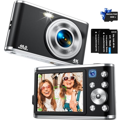 2024 Review: Digital Camera with Auto Focus, FHD 4K Vlogging, Dual Camera, 48MP, 16X Digital Zoom, 32GB Memory Card - A Compact Point and Shoot for Teens, Beginners, and Adults