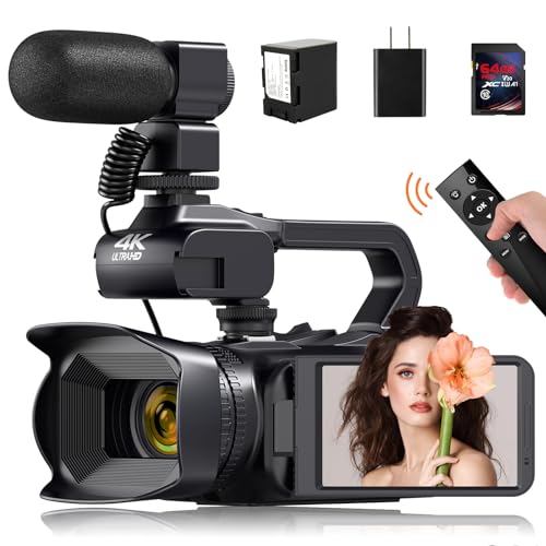 Camcorders Video Camera 4K: A Comprehensive Review and Recommendation for the Best Auto Focus Vlogging Camera with 64MP, 60FPS, 18X Zoom, WIFI, Webcam, Mic, Stabilizer, 64G SD Card, Fill Light, and Remote Control