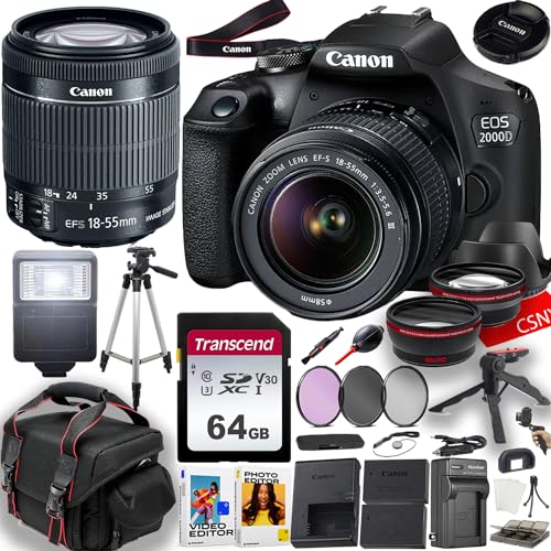 Canon EOS 2000D (Rebel T7) DSLR Camera Bundle: A Comprehensive Review and Comparison (2023)