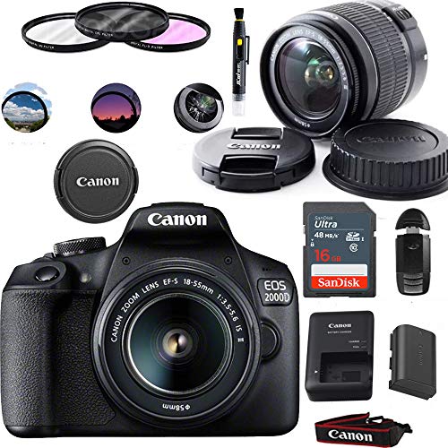 Canon EOS 2000D (Rebel T7) DSLR Camera Kit: In-depth Review, Accessories Bundle, and Renewed Quality - 2023