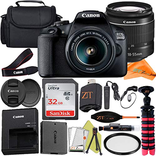 Canon EOS 2000D (Rebel T7) DSLR Camera: Review, Specs, and ZeeTech Accessory Bundle (2023)