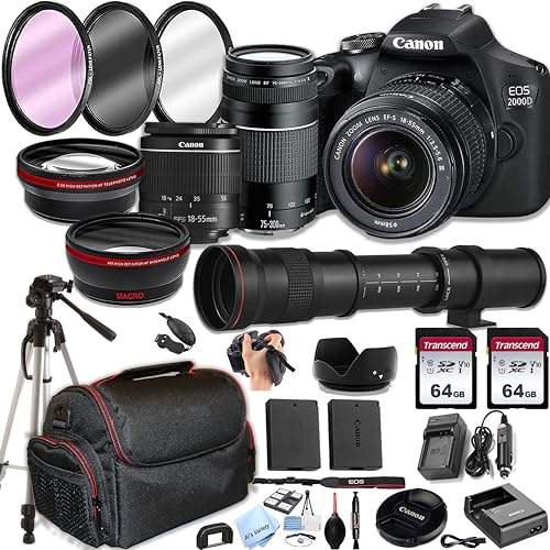 Canon EOS 2000D / Rebel T7 DSLR Camera Bundle: A Comprehensive Review and Professional Photo Accessory Guide for 2023