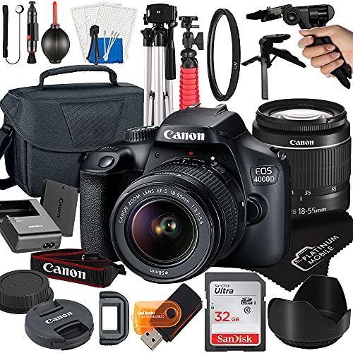 Canon EOS 4000D / Rebel T100 DSLR Camera: Review, Worth it, and Best Platinum Mobile Accessory Bundle (2023)