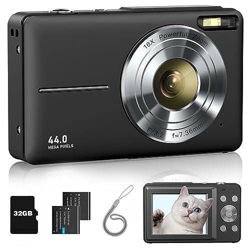 Digital Camera Review: FHD 1080P Kids Camera with 32GB Card, 2 Batteries, and 16X Zoom - The Best Gift for Children and Teens (Black)