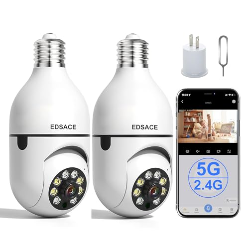 EDSACE Light Bulb Camera 2 Pack: Worth it? A 2023 Review and Comparison of WiFi 6 2.4G/5G Dual Band Bulb Cameras