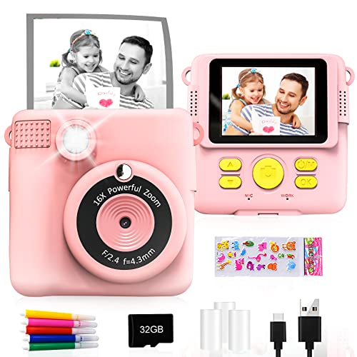 GKTZ 1080P HD Instant Print Camera: The Ultimate Christmas Birthday Gift for Kids (2023)