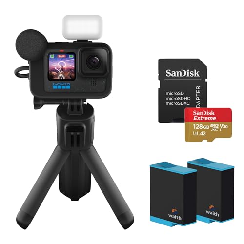 GoPro HERO12 Waterproof 27MP Action Camera Creator Edition: Review, Worth it, and Best Bundle Deal with Volta BatteryGrip, MediaMod, Light Mod, Carrying Case, Memory Card (128GB) & (2Pk) Waith Rechargeable Batteries (Black)