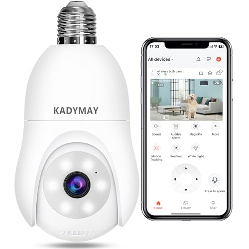 Kadymay Light Bulb Security Camera: A Comprehensive Review of the 2K HD 2.4G WiFi 360° Screw-in E27 Light Socket Camera Lightbulb Outdoor with Smart Features and Motion Detection (2023)