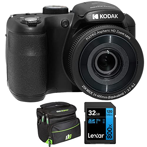 Kodak PIXPRO Astro Zoom AZ255-BK: A Comprehensive Review of the 16MP Digital Camera with 25X Optical Zoom, Black Bundle, Lexar 32GB High-Performance 800x UHS-I SDHC Memory Card, and Deco Photo Camera Bag