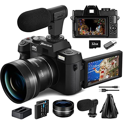 Mo Digital Camera Review: A Best 48 MP Vlogging Camera for YouTube with Flip Screen, Autofocus, and 16X Zoom - Includes Wide Angle Lens, Macro Lens, 2 Batteries, and 32GB SD Card