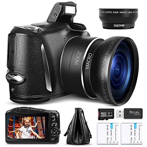 Monitech Digital Camera Compact Vlogging Camera: A 2024 Review of the Best 4K 48MP Camera for Photography with 2 Batteries, 32GB SD Card, and 16x Digital Zoom