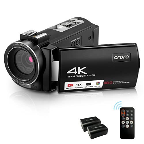 ORDRO Video Camera 4K Camcorder UHD 2160P 48MP Digital Camera: A Comprehensive Review of the Night Vision Camcorder Recorder for YouTube Vlogging in 2023