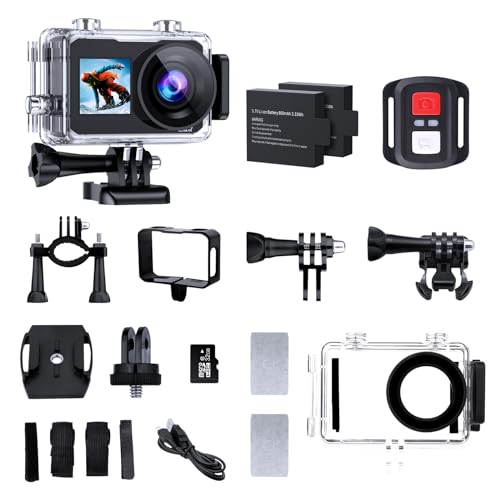 Review: Action Camera 4K30FPS with 40m/131ft Underwater Capability, 170° Wide Angle, and Remote Control - Complete Kit with 2 Batteries, SD Card, and Accessories