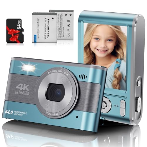 Review: Digital Camera Full HD 4K Kids Digital Camera 64MP Compact Digital Camera with 64GB Card 18X Digital Zoom Point and Shoot Camera Portable Camera for Teens Students Boys Girls Seniors (2024)