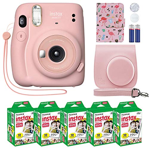 Review: Fujifilm Instax Mini 11 Instant Camera - Is it Worth it? + Custom Case + Fuji Instax Film Value Pack (50 Sheets) + Flamingo Designer Photo Album for Photos