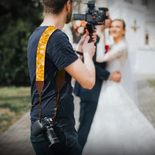 Review: Universal DSLR and Mirrorless Camera Strap - Yellow Spring Flowers Neck Belt 2024