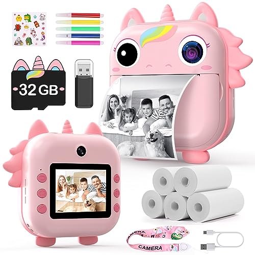 Unicorns Kids Camera: A Complete Review of the Instant Print Toy for Girls, Age 3-12 | 48MP Digital Camera, 32G TF Card & 5 Roll Print Paper Included | Perfect Toddler Birthday Gift