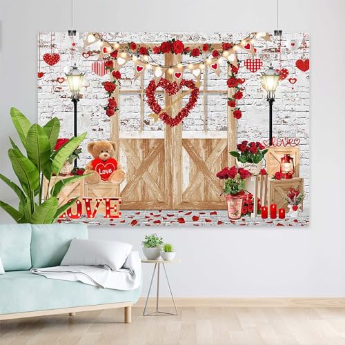 Valentine’s Day Photography Backdrop: Rustic Wood Door & Brick Wall Decor (2024 Review)